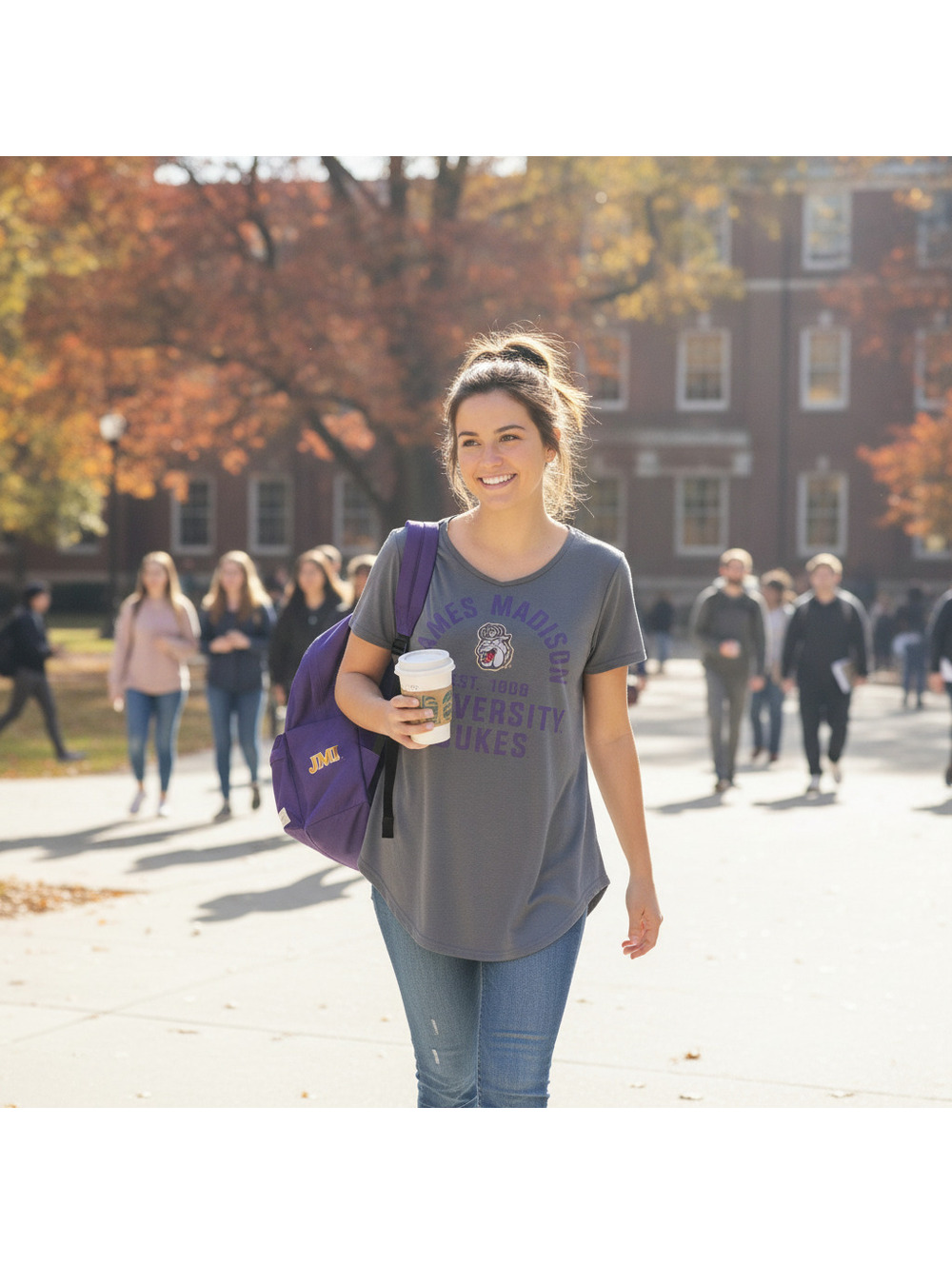 James Madison University Dukes gray graphic T-shirt
